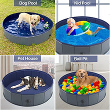 Load image into Gallery viewer, PetIsay Foldable Paddling Pools for Dogs & Kids - Thickened Material Dog Swimming Pool - Sturdy & Durable - Hard/Rigid Paddling Pool - Non-inflatable Non-slip Dog Bathtub(160*30cm)