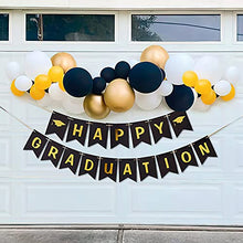 Load image into Gallery viewer, PartyWoo, Black and Gold Signs Banner, Decorations, Graduation Party Supplies 2022, Grad-9321