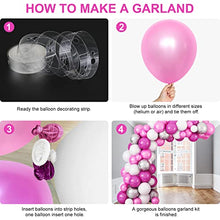 Load image into Gallery viewer, Pink Balloon Arch Kit, Rose Red White Balloons Garland 85PCS Latex Birthday Party Decorations, with Metallic Silver Balloons & Glue Dots for Boys Girls Wedding Engagement Baby Shower Party Supplies