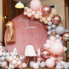 Load image into Gallery viewer, Balloon Arch Kit, Grey Pink Latex Party Balloon & 4D Rose Gold Foil Balloons Decoration, 109PCS (53pcs Double-Stuffed Pastel Balloons) for Valentine's Day, Wedding Baby Shower Birthday