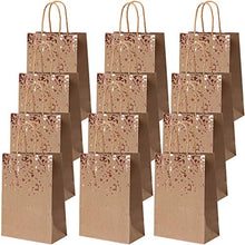 Load image into Gallery viewer, Cooraby 30 Pieces Paper Bags Hen Party Bag Birthday Kraft Bag Bronzing Rose Gold Party Favor Bags with Handle for Birthday, Tea Party, Gift, Wedding and Party Celebrations (Style A)