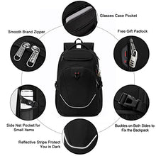 Load image into Gallery viewer, Travel Laptop Backpack, Anti Theft Large Backpack Mens with USB Jack, Water Resistant Rucksack for Men TSA Approved 17 Inch Computer Work Bag Backpack Womens for Business College School, Black