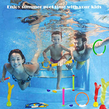 Load image into Gallery viewer, Yetech 29pcs Swimming Pool Toys Diving Toys Set with Diving Rings, Water Pistol, Diving Sticks, Underwater Diving Game Pool Training Toys for kids with Carrying Bag