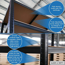 Load image into Gallery viewer, Heavy Duty 5 Tier Steel & Wood Garage Shelving Unit 150cm x 70cm x 30cm Racking Utility Shelves Units For Storage For Home Workshop Shed Office Black