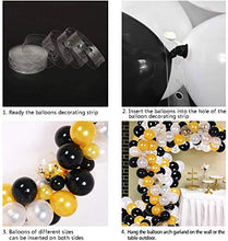 Load image into Gallery viewer, Black Gold Balloon Arch Kit, 120pcs Metallic Gold Black Balloon Garland Arch Kit with Gold Confetti Balloons, for Men Women Birthday Party Wedding, Eid Mubarak, Graduation Decorations, New Year