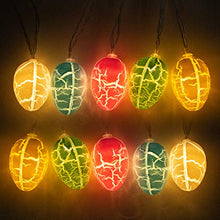 Load image into Gallery viewer, Eambrite Easter Egg Decorations Easter Themed Fairy Lights with 10 Colourful Eggs Powered by Battery Easter Decorations for Party Home Decor - Crystal Cable (7FT/2m)