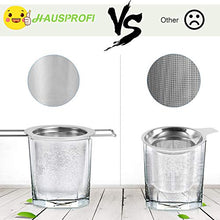 Load image into Gallery viewer, HAUSPROFI Tea Infuser, 304 Stainless Steel Tea Strainer with Lid and Foldable Handle, Tea Filter for Teapots Cups Mugs to Brewing Steeping Loose Leaf, 2 Pack