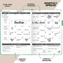 Load image into Gallery viewer, Clever Fox Planner - Weekly & Monthly Planner to Increase Productivity, Time Management and Hit Your Goals – Organizer, Gratitude Journal – Undated, Start Anytime, A5, Lasts 1 Year, Mint (Weekly)