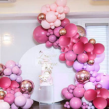Load image into Gallery viewer, Pink Balloon Arch Kit, AivaToba Garland Kit RoseGold Balloon Arch Pink Party Decorations Purple Latex Balloons for Girls/Boys Birthday Party Baby Shower Wedding Decorations Girl Gender Reveal