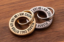 Load image into Gallery viewer, Solid Brass or Stainless Steel, Professionally Engraved & Polished Dog/Pet ID Tag