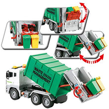 Load image into Gallery viewer, JOYIN 12.5" Garbage Truck Toy with Lights and Sounds, Friction-Powered Waste Rubbish Lorry Truck Recycling Truck Toy Vehicle Set with 3 Bins, Back Bump Function, Educational Gifts for Kids(1:12)