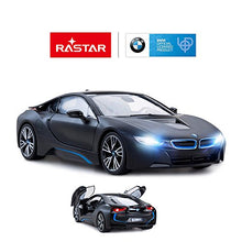 Load image into Gallery viewer, RASTAR BMW i8 Model Car, 1:14 BMW Remote Control Car, BMW i8 Toy for Kids, Open Doors by RC/Working Lights - Mattblack