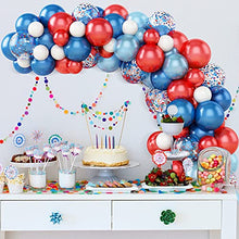 Load image into Gallery viewer, Balloons Arch Kit, 81PCS Blue White Balloon Garland Kit Red Ballons Confetti Balloons Decorations Set, Latex Balloons for Birthday Decoration Baby Shower Party Supplies Wedding Anniversary Decoration
