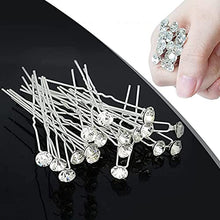 Load image into Gallery viewer, 40 Pack Bridal Wedding Hair Pins Rhinestone Hair Clips Accessorie U shaped hair Clips Crystal Hair Pins Wedding Hair Accessories for Women and Girls