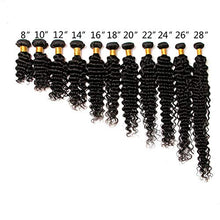 Load image into Gallery viewer, Brazilian Hair Deep Wave Bundles 22 24 26 Inch 100% Human Hair Natural Color Deep Curly Hair Weave Extensions Weft