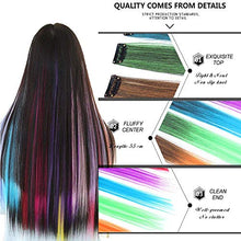 Load image into Gallery viewer, ColorfulPanda 20Pcs Ombre Colour Clip in Hair Extensions for Womens Kids Rainbow Straight Hair Extension Multi-Colors Party Highlights Synthetic Hairpieces(20 Inches)