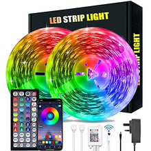 Load image into Gallery viewer, LED Strip Lights with Remote, LATKRUU 20M LED Lights Bluetooth RGB Lights LED Tape Lights with 44-Keys Remote Music Sync Colour Changing Led Mood Strip Light for Bedroom, Room, Christmas Decoration…