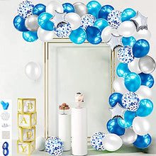 Load image into Gallery viewer, iZoeL Blue Balloon Arch Kit for Boys Girls Men Women -Baby Shower Birthday Party Decorations Supplies - with Tape Strips Tie Tools Flower Clips Star Confetti Balloons Garland