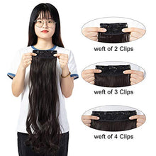 Load image into Gallery viewer, 4PCS 24 Inch Long Wavy Clip in Hair Extensions 11Clips Hair Extensions Synthetic Hair Pieces for Women Girls Full Head Set Thick Curly Wavy Synthetic Hair Extensions Dark Brown