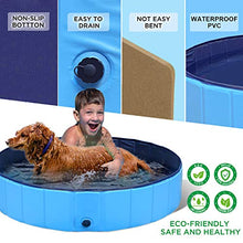 Load image into Gallery viewer, GoStock Dog Pool Plastic Dog Paddling Pool Dog Swimming Pool Portable PVC Dog Baths for Large Dogs Doggy Pool Bathing Tub Kid Pet Pool for Indoor/Outdoor (Bonus Pet Bath Brush) 32"x8" Small