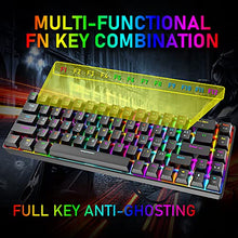 Load image into Gallery viewer, 60% Mechanical Gaming Keyboard Compact Type C Wired 68 Keys LED Backlit USB Waterproof Keyboard 18 Chroma RGB Backlight Full Anti-ghosting Keys Compatible With PS4/PS5/Xbox/PC(Black/Blue switch)