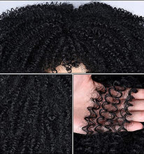 Load image into Gallery viewer, ANNIVIA 14inch Short Curly Afro Wigs for Black Women Afro Kinky Curly Wig with Bangs No Glue Full and Fluffy like a Bomb Full wig (Black)