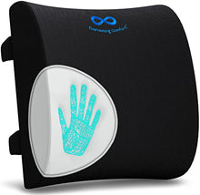 Load image into Gallery viewer, Everlasting Comfort Lumbar Support Pillow for Office Desk Chair - Memory Foam Back Cushion (Black)