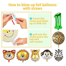 Load image into Gallery viewer, Jungle 1st Birthday Decorations Boys,AcnA Animal Safari Party Decorations with Jungle Safari Balloons,Animal balloons,40'' 1st Foil Balloon for Wild One Baby Boy First 1st Birthday Decoration recycled