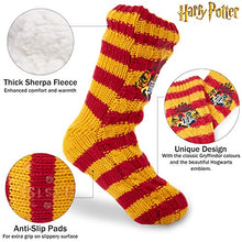 Load image into Gallery viewer, Harry Potter Fluffy Slipper Socks - Gryffindor Deluxe Knitted Winter Warm Fleece Lined Chunky Slipper Bed Socks Ladies Non Slip for Boys, Girls, Men, Women Size 5 to 8 - Great Stocking Fillers