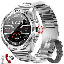 Load image into Gallery viewer, Smart Watch for Men,Bluetooth Watch Make or Answer Calls with Microphone Speaker,Fitness Tracker Watch with Heart Rate Sleep Monitor 20 Sports Modes,IP67 Waterproof for Android iOS(silver+gray)