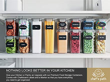 Load image into Gallery viewer, Airtight Food Storage Container Set - 24 Piece, Kitchen & Pantry Organization, BPA-Free, Plastic Canisters with Durable Lids Ideal for Cereal, Flour & Sugar - Labels, Marker & Spoon Set
