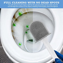Load image into Gallery viewer, Silicone Toilet Brush Bathroom Bowl Toilet brushes and holders Set Buddy Bristle with No-Slip Long Handle Quick Drying Holder Toilet Brush Kit with Base for Anti-drip Clean Toilet Corner Easily