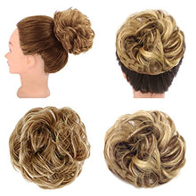 Load image into Gallery viewer, 2-piece bun wig/headband/ponytail extension/wavy curly messy bun extension/donut hair/bun wig/dark brown/medium brown/blonde. (blond)