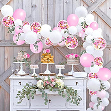 Load image into Gallery viewer, 60 Pieces Pink Balloons, Pale Pink Confetti Balloon, Pink and White Latex Helium Balloons 12 Inch for Girl's Birthday & Christening, Baby Shower, Disney Princess, Wedding Party Decorations