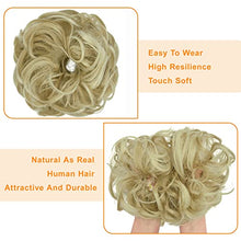 Load image into Gallery viewer, FXTYK Messy Buns Hair Piece Hair Scrunchies Wavy Curly Ponytail Extensions Updo Hairpiece for Women Donut Hair Chignons Hair Accessories-Dark Brown Mix Light Auburn-1pcs