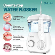 Load image into Gallery viewer, Belmint Water Flosser for Teeth Cleaning - Countertop Oral Irrigator Teeth Cleaner for Braces & Bridges with 10 Adjustable Water Jet Pressures - 8 Multifunctional Tips, 600ml Capacity