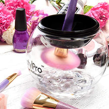 Load image into Gallery viewer, STYLPRO Gift Set Kit: Electric Makeup Brush Cleaner and Dryer Machine with 8 Brush Collars, Spinning Brush Cleaner with Bowl bundle (with two free cleanser sachet included) (ORIGINAL)