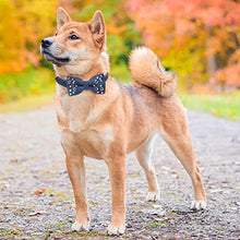 Load image into Gallery viewer, Leather Dog Collar with Bowtie Rivet - Adjustable PU Leather Pet Collars and Bow Tie with Studded Rivet for Small Medium Dogs