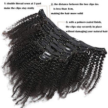 Load image into Gallery viewer, Isheeny Afro Kinky Curly Clip in Hair Extensions for Black Women Human Hair 8pcs 120g Curly Hair Extensions Clip Ins (1 Bundles 20 inch, Natural Black)