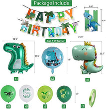 Load image into Gallery viewer, yuechen Dinosaur Birthday Party Decoration ,Dinosaur Happy Birthday Banner, Dinosaur Latex Balloon with Foil Animal Balloon for Boy Girl Baby Shower Birthday Supplies