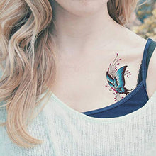 Load image into Gallery viewer, Butterfly Temporary Tattoos for women sexy 6 Pcs by Yesallwas,Waterproof long lasting Fake Tattoos Stickers for Arms Shoulders sexy body tattoos 6cmx10.5cm/2.36x4.13 inches (LxW)