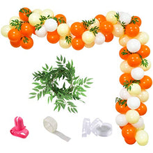 Load image into Gallery viewer, Orange Yellow White Theme Party Balloon Garland Arch kit with Artificial Willow Leaves for Little Cutie Birthday Sunshine Baby Shower Bridal Shower Party Decoration