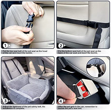 Load image into Gallery viewer, Masthome Dog Car Seat, Pet Booster Car Seat Bed for Dogs and Cats with Safety Belts & Storage Pockets, Large Dog Bed for Car Traveling, Portable & Washable - Grey
