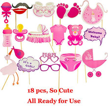 Load image into Gallery viewer, 58pcs Girls Baby Shower Decorations Girl Baby Shower Decorations Pink Set Include Mummy to Be Sash, Baby Shower Photo Booth Props Balloons Banners Confetti for Baby Shower Favor (Pink)