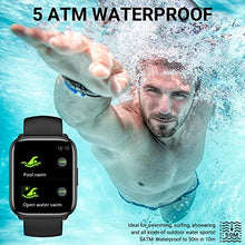 Load image into Gallery viewer, HOAIYO Smart Watch, 1.8" Full Touch Fitness Tracker with Blood Oxygen, Heart Rate Monitor, 5ATM Waterproof Outdoor Sports Smartwatch for Men Women for Android iOS Phones (1.8", Black)