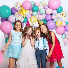 Load image into Gallery viewer, 162 Pcs Unicorn Birthday Balloons Arch Garland Set Girls Lady Happy Birthday Banner Tassels Decorations Kit Pastel Macaron Purple Pink Party Foil Gold Star Pastel Confetti Latex Balloons Baby Shower