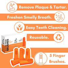 Load image into Gallery viewer, Finger Toothbrush for Dogs | Remove Tartar & Stop Bad Breath | 5 Pack for Easy Dog Teeth Cleaning | Silicone Dog Toothbrush for Total Dental Care