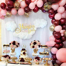 Load image into Gallery viewer, GuassLee 119Pcs Burgundy Pink Balloon Arch Garland Kit - Burgundy Pink Gold Confetti Latex Balloons with Balloon Accessories for Baby Shower Wedding Birthday Girl Party Decorations