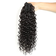 Load image into Gallery viewer, Ponytail Extensions Claw 28" Deep Wave Curly Clip Hairpiece One Piece A Jaw Long Pony Tails for Women Natural Black Human Hair