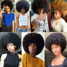 Load image into Gallery viewer, Xtrend 4 Inch Short Afro Kinky Curly Wigs Black Fluffy Afro Curly Hair Synthetic Wigs Heat Resistant Wigs Soft Bouncy Curls Hair Wigs for Black Women 1B#